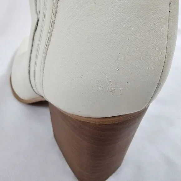 Marc Fisher Matter Boots In White Leather - Size 11 - Picture 9 of 9